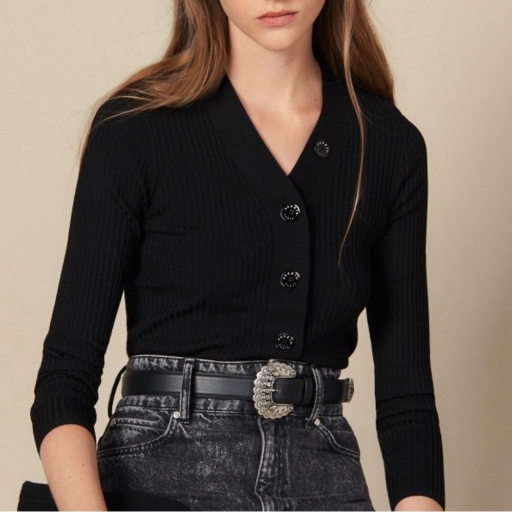 Sandro Paris Knitted Cardigan Size Large
